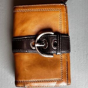 COACH TAN & BROWN leather Wallet